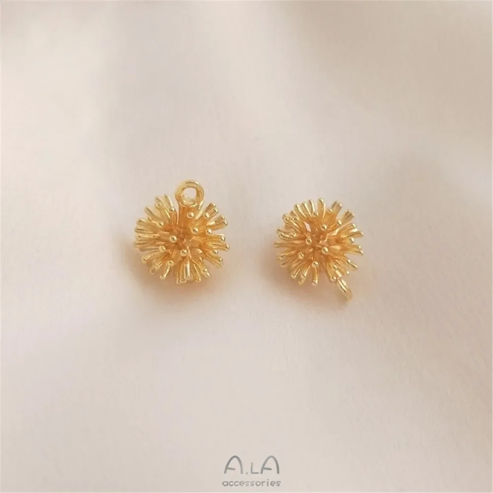 14-каратное золото шерстяной шар кулон медное покрытие настоящее из сосновой