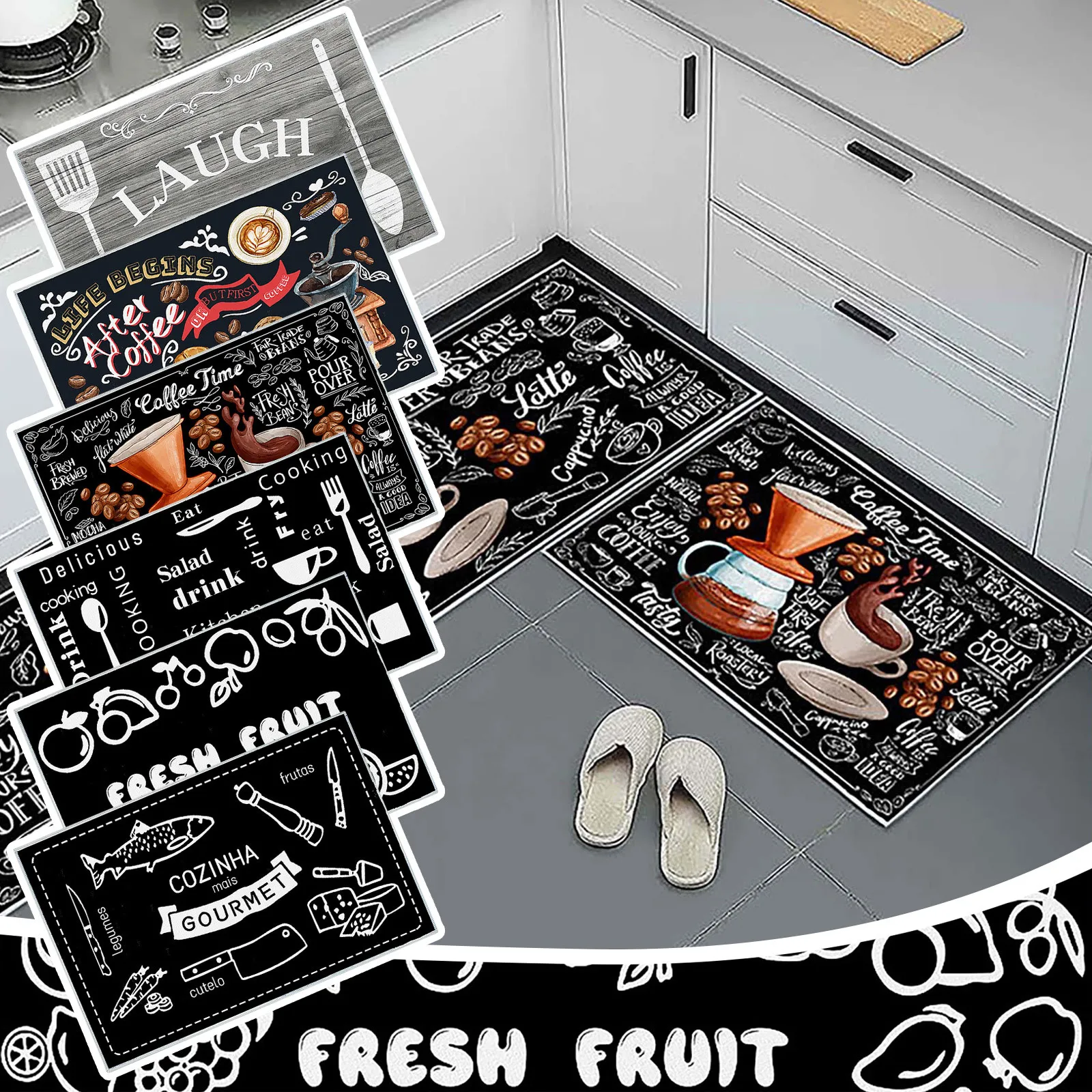 

Кухонные коврики в скандинавском стиле Bubble Kiss, мягкие кухонные коврики, супер мягкие напольные коврики из полиэстера, подходящие для спальн...