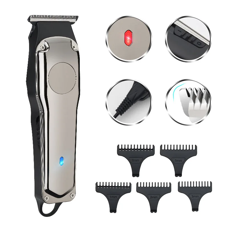 Hair Clipper Professional Electric Trimmer with LED Screen Washable Rechargeable Men Strong Power Steel Cutter Head enlarge