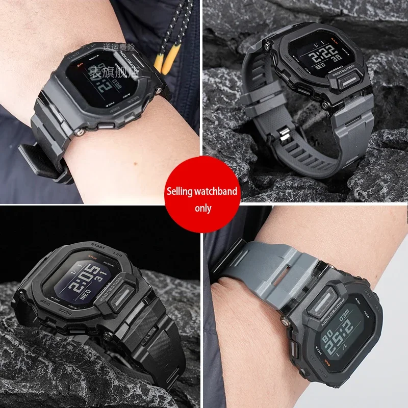 Фото Качественный полимерный ремешок для часов Casio G-SHOCK Series 3506 GBD-200-1AGBD-200RD-4, специальный силиконовый ремешок, мужской спортивный браслет №2