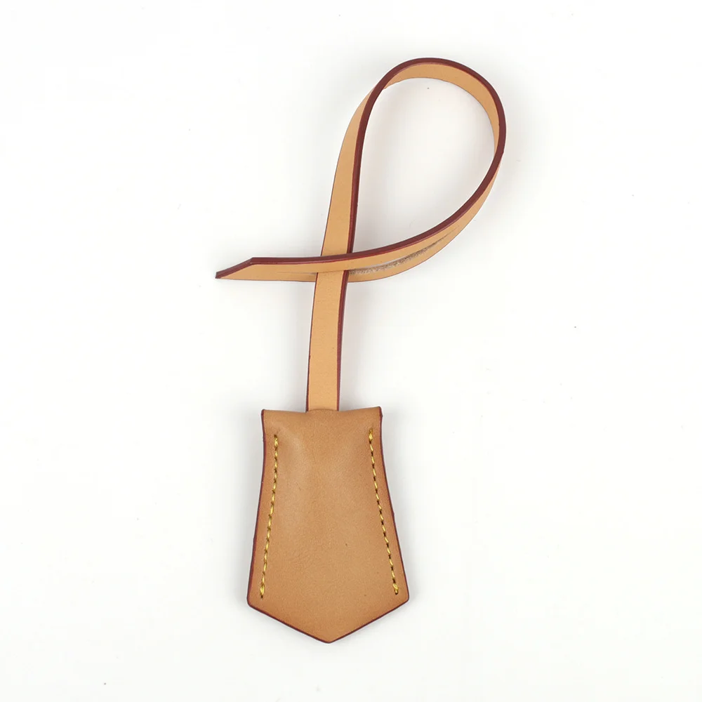 Custom Letters New Apricot Travel Luggage Tag Genuine Leather Bag Charm Vegetable Leather Hang Tag