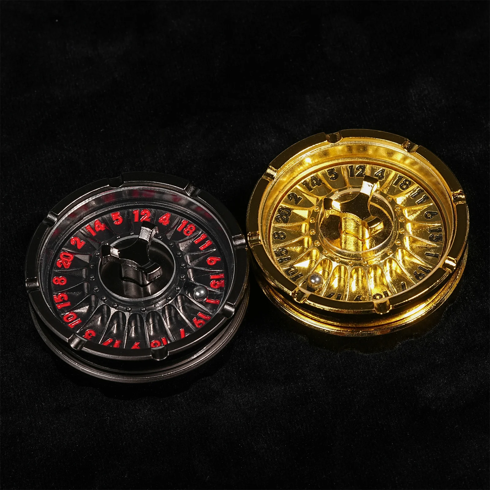 Фото DND Dice D20 Черный Красный Fingertip Spinning Wheel Dice D&D Настольная игра Dungeons Dragons TRPG Многогранные цифровые игральные кости Настольная игра №4