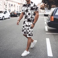 summer mens suit beach coconut print men tracksuit t shirt shorts 2 piece set casual streetwear outfits ch%c3%a1ndales