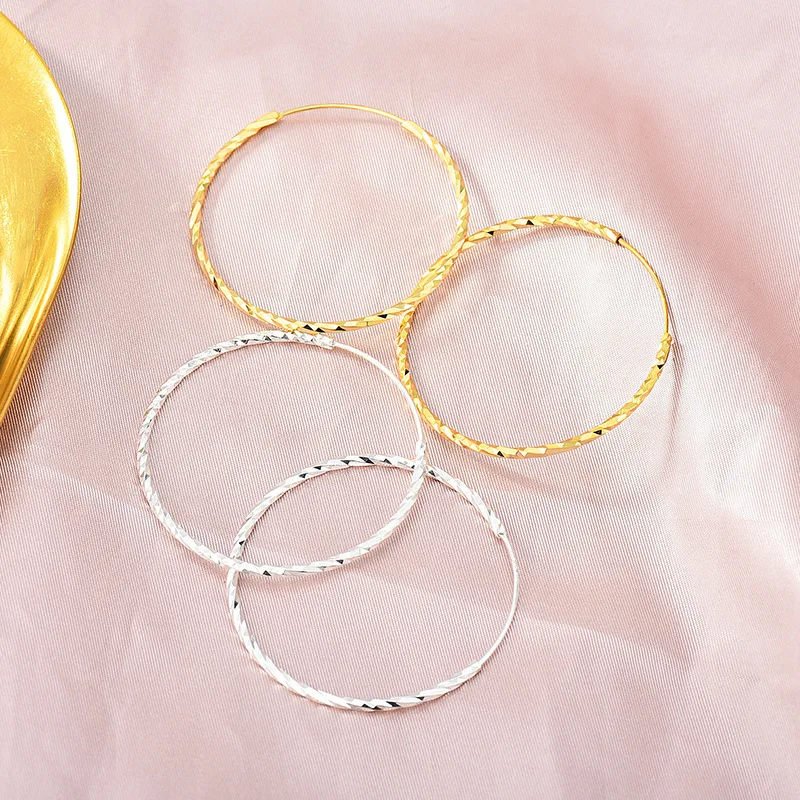 Женские серьги-кольца из серебра 925 пробы