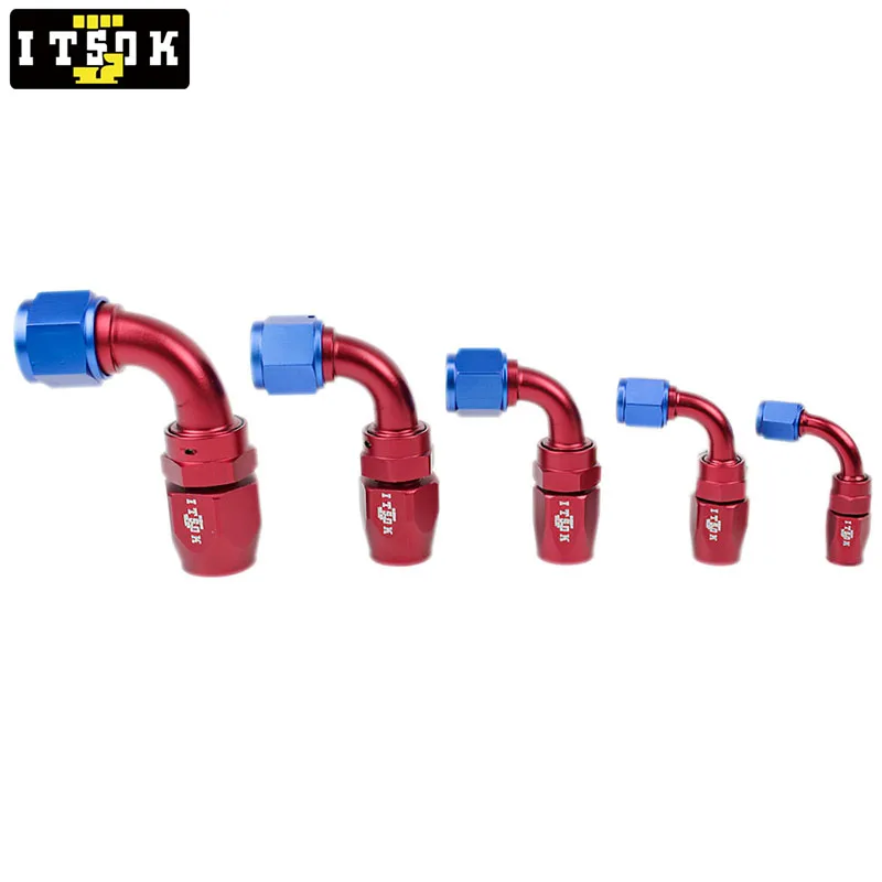 Универсальный Алюминиевый шланг для масла 1 шт. AN4 AN6 AN8 AN10 AN12 0 ° 45 90