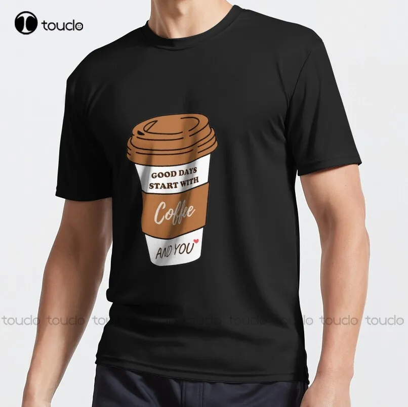 

Cute Take It Away Coffee Designs Active T-Shirt Graphic Shirts Digital Printing Tee Shirt Outdoor Simple Vintag Casual T-Shirt