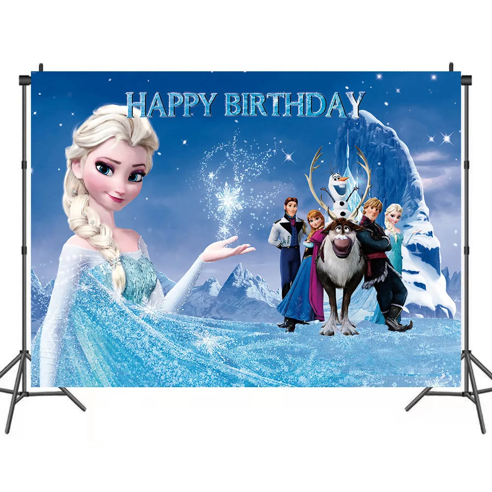 

Frozen Photography Background Cloth Kids Birthday Party Decoration Banner 5x3ft