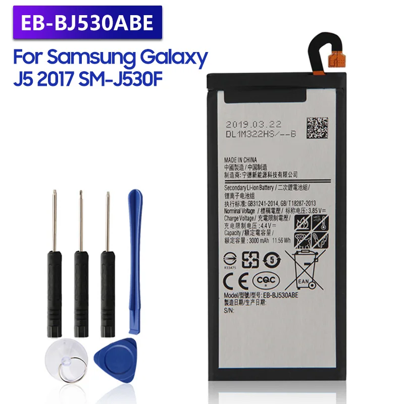 

Replacement Battery EB-BJ530ABE For Samsung GALAXY 2017 Edition J5 SM-J530F J530F J530G Rechargeable Phone Battery 3000mAh