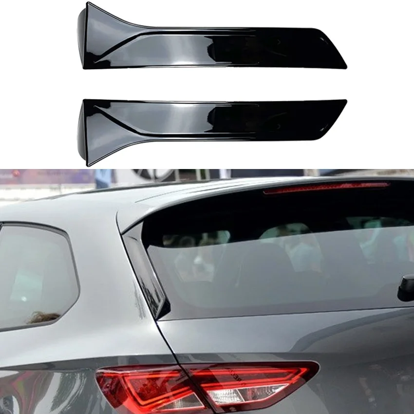 

2PCS Rear Window Side Spoiler Wing For Seat Leon 5F FR Mk3 MK3.5 2012-2021 Car-styling Auto Canards Splitter Black/Carbon