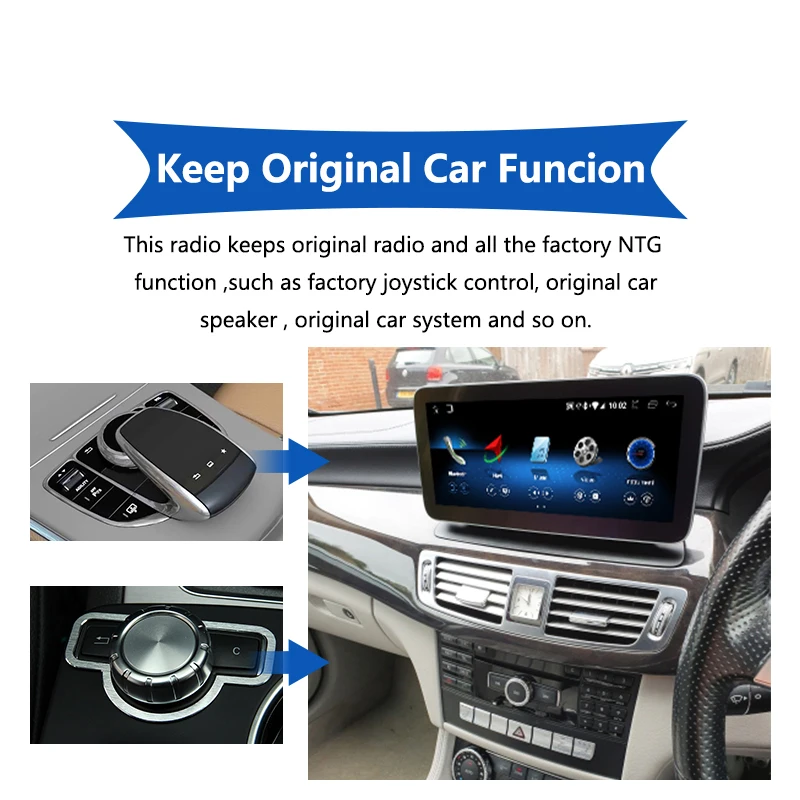 $297.75 UJQW 2 Din Android 10.0 Car Radio DVD For Mercedes Benz C-Class W205/GLC-Class X253/V-Class W446 2015-2018 NTG 5.0 GPS Bluetooth