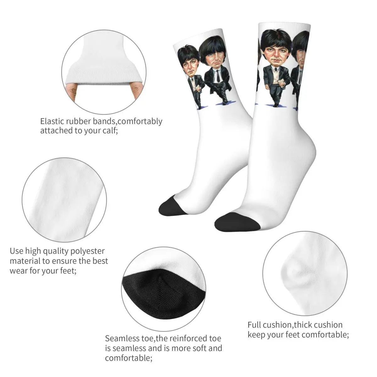 Зимние теплые мужские и женские носки Crazy Design The B-Beatle нескользящие спортивные