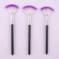 purple semicircular makeup brush soft persian hair highlights paint purple fan makeup brush nylon
