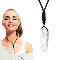 white turquoise necklace healing crystal necklace decor pointed pendant necklaces pure gemstone pendants decoration handmade