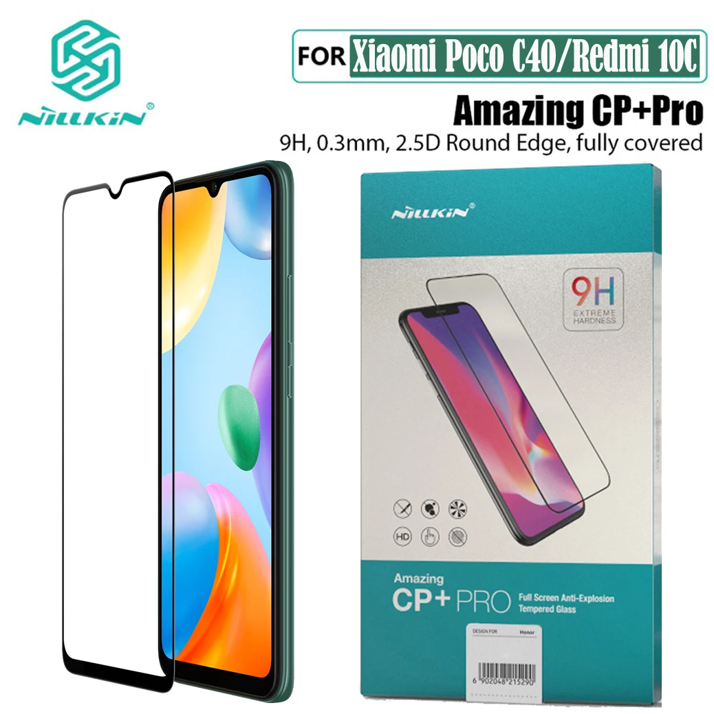 

for Xiaomi Poco C40 Screen Protector NILLKIN CP+Pro 2.5D Ultra-Thin Full Coverage Tempered Glass for Xiaomi Redmi 10C