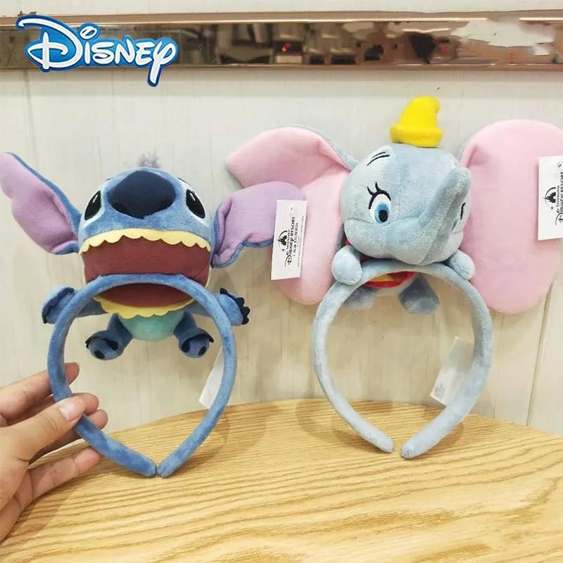 

Disney Stitch Dumbo Elephant Plush Headhand Cartoon Kawaii Headband For Show Santa Hat Girls Women Headwear Hair Accessories
