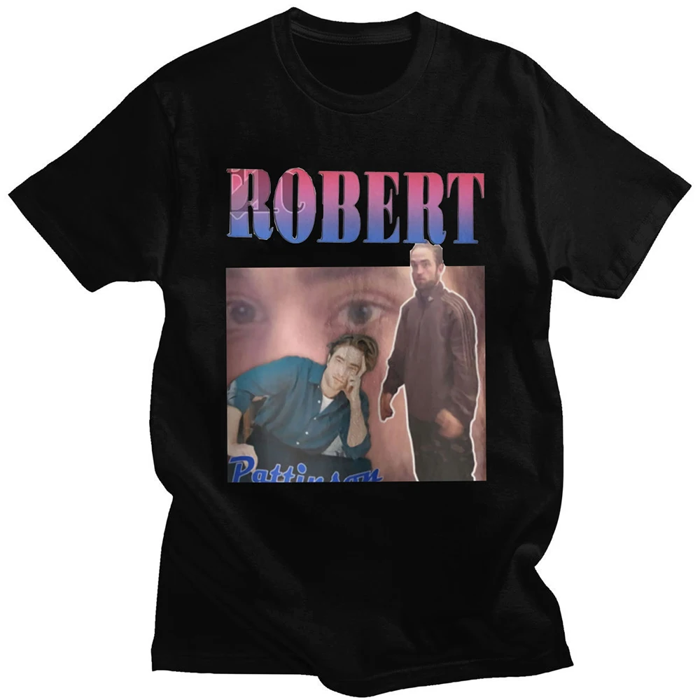 

Streetwear Robert Pattinson Print 100% Cotton T-shirts Men Hip Hop T Shirt Summer Y2K Short Sleeve Tops Unisex Casual Tees