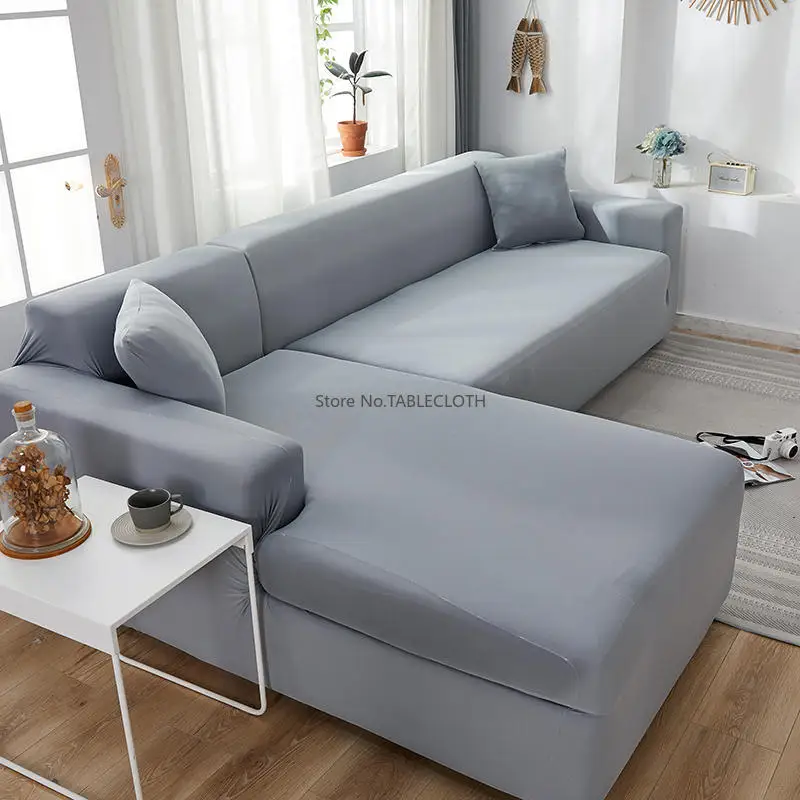 Funda elástica de Color gris liso para sofá, necesita pedir 2 piezas,...