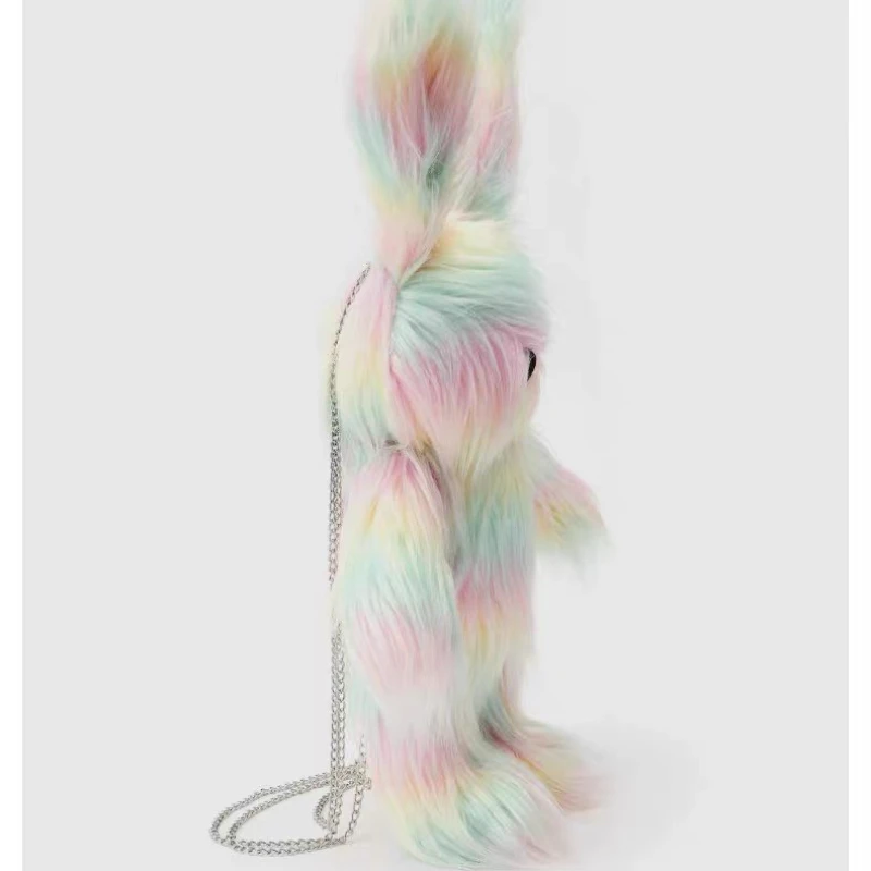 Длинный плюшевый рюкзак 50 см Модный Красочный с длинными волосами в виде