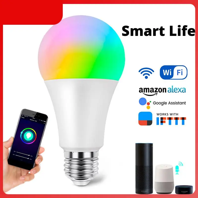 

Tuya Smart Light Voice Control Wifi Smart Bulb Colorful Led Light Smart Lamp