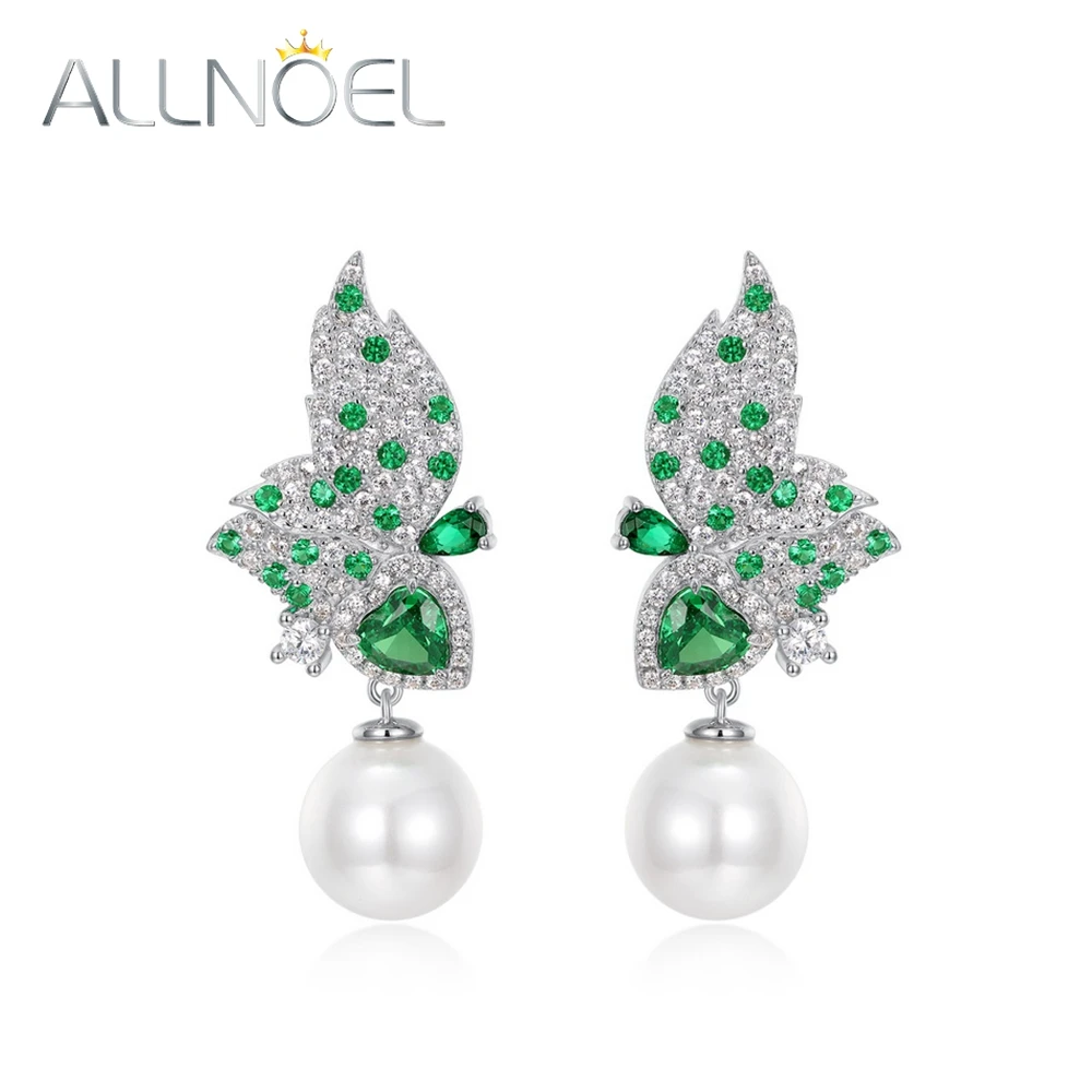 Женские серьги-подвески из серебра 925 пробы с жемчугом