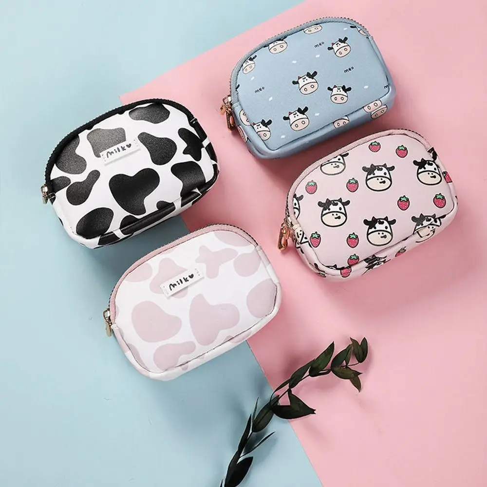 

PU Leather Lipstick Storage Bags Strawberry Women Purse Wallets Cartoon Money Bag Cow Coin Purse Korean Card Holder