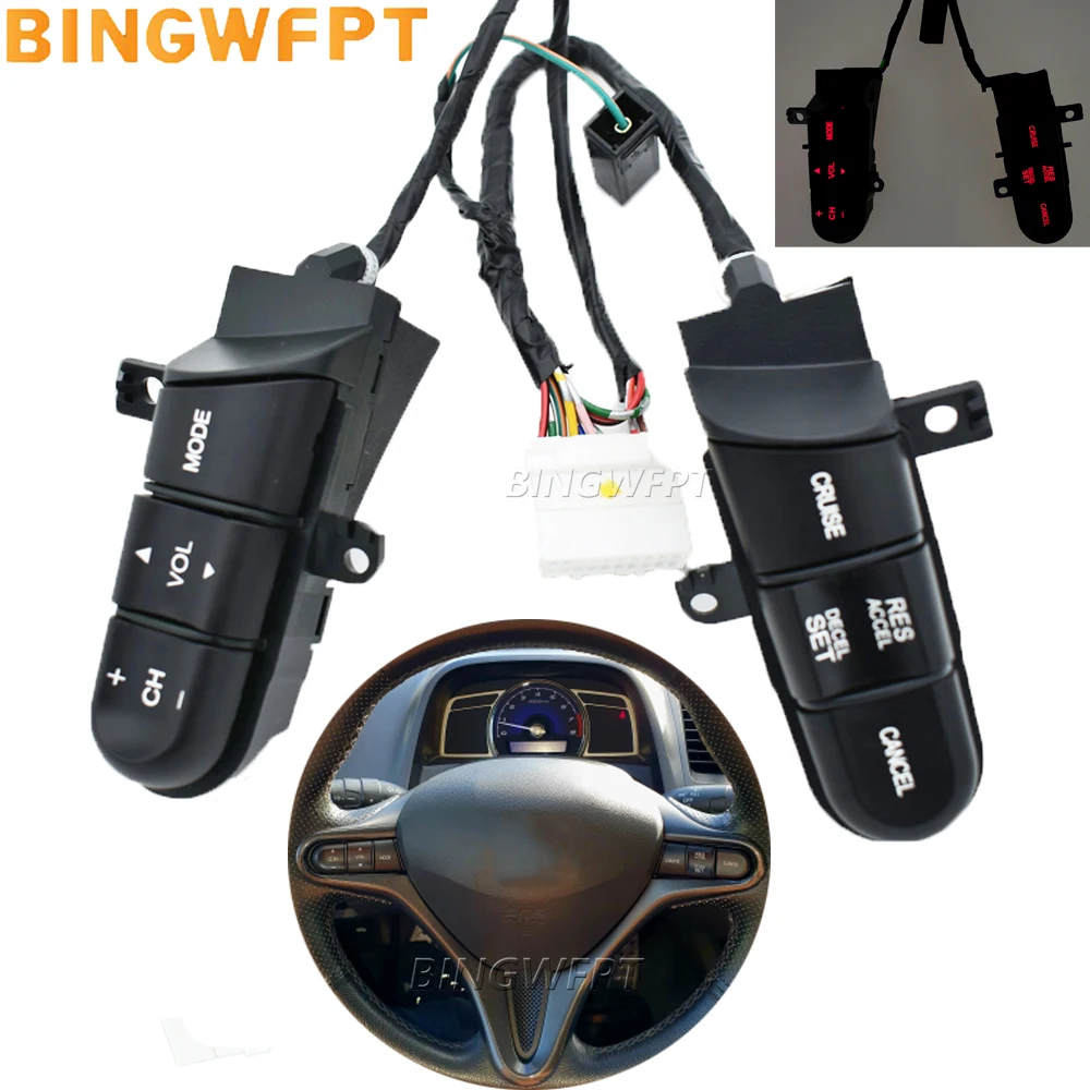 

NEW Cruise Switch 36770-SNA-A12 36770SNAA12 Steering Wheel Audio Control Switch For Honda Civic 2006 2007 2008 2009 2010 2011