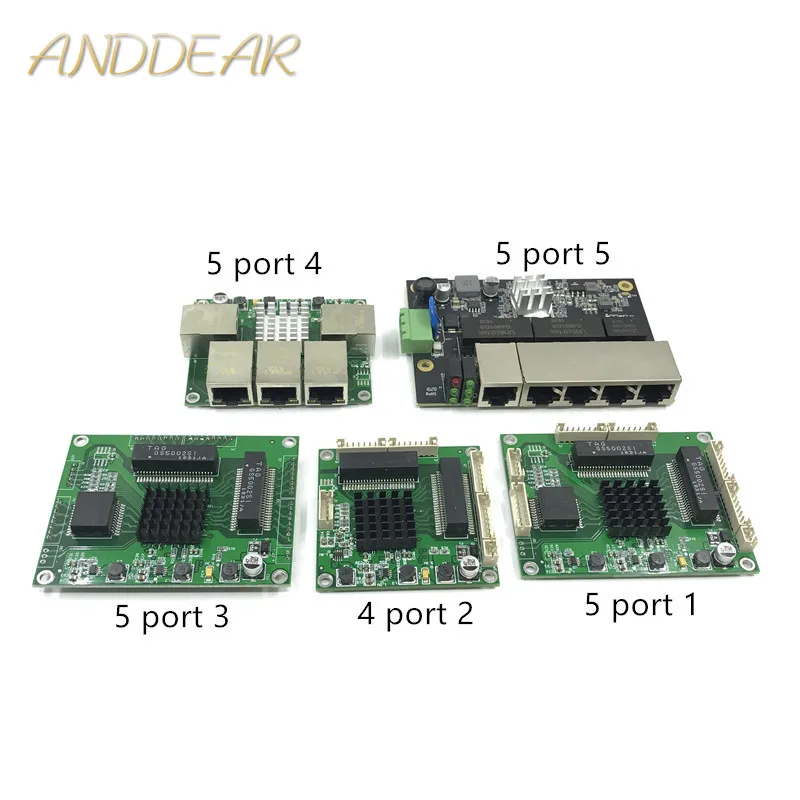 Industrial Ethernet Switch Module 5 Ports Unmanaged10/100/1000mbps  PCBA board OEM Auto-sensing Ports PCBA board OEM Motherboard