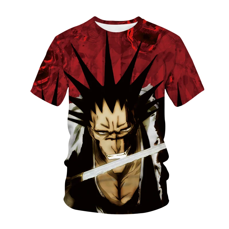 

Harajuku Anime T-shirt Bleach Summer 3D T-Shirt Fashion Pattern Casual Short Sleeve Street Hip Hop Oversized Tops Sleeved Loose