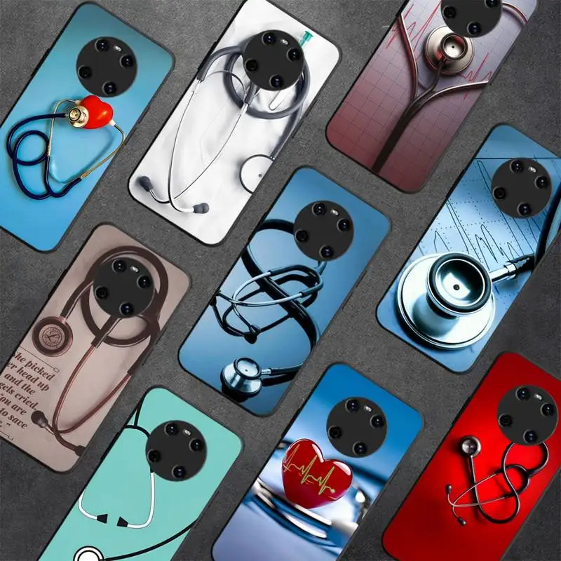 

Health heart and stethoscope Phone Case for Huawei Y 6 9 7 5 8s prime 2019 2018 enjoy 7 plus