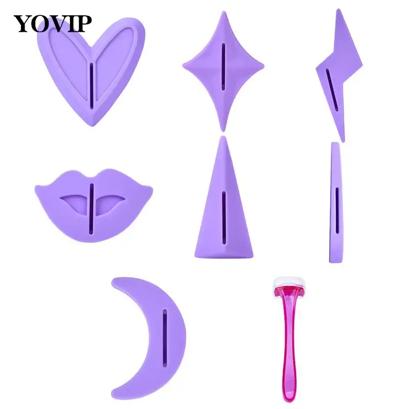 

7Pcs Bikini Privates Shaving Stencil Set Female Pubic Hair Trimmer Shaver Sexy Secret Intimate Shaping Tools Hair Shaving