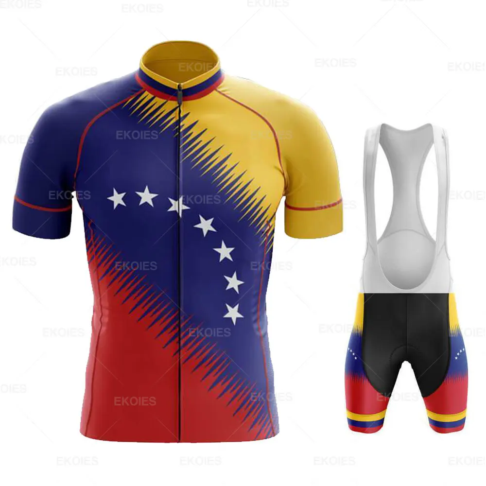 

2022 Venezuela Team Mens Cycling Jersey Set Summer Short Sleeve Bicycle Clothing Ropa Ciclismo MTB Bike Rally Uniforme Maillot