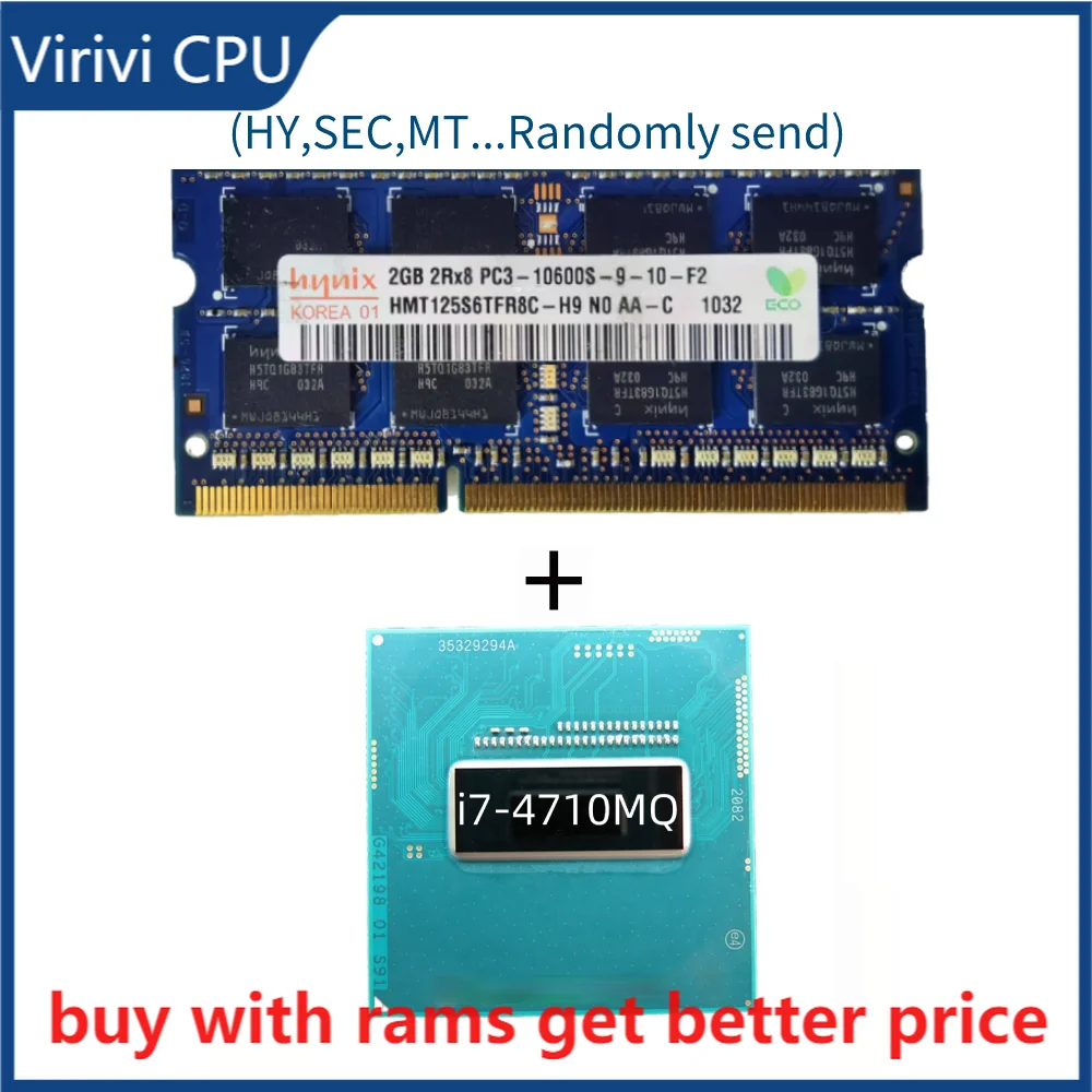 

DDR3 2G 1333Mhz with i7-4710MQ i7 4710MQ SR1PQ 2.5 GHz Quad-Core Eight-Thread CPU Processor 6M 47W Socket G3 / rPGA946B