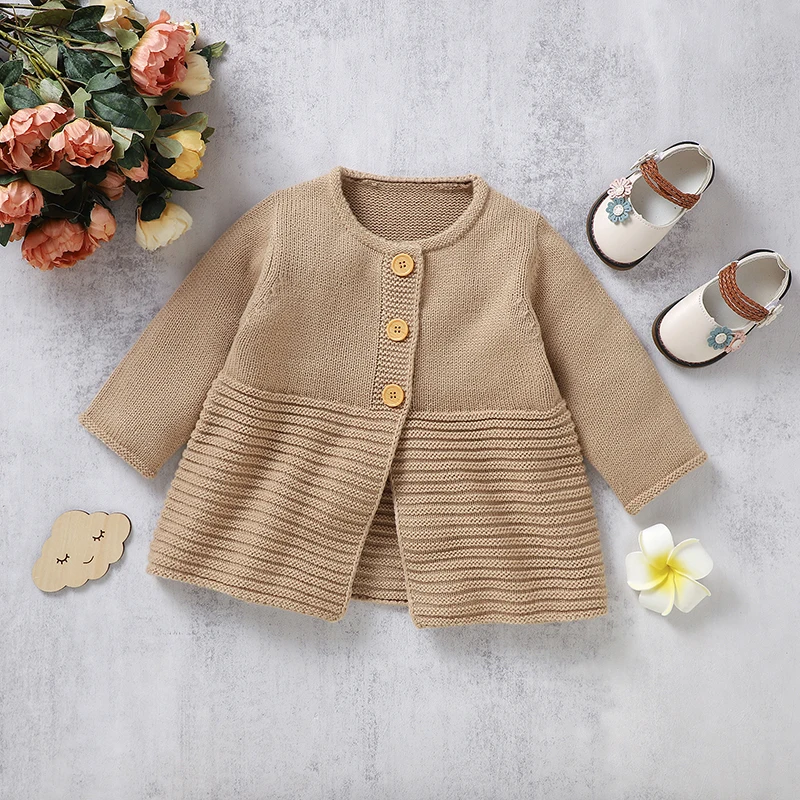 

Детский кардиган на пуговицах, с длинным рукавом, на возраст 0-18 месяцев