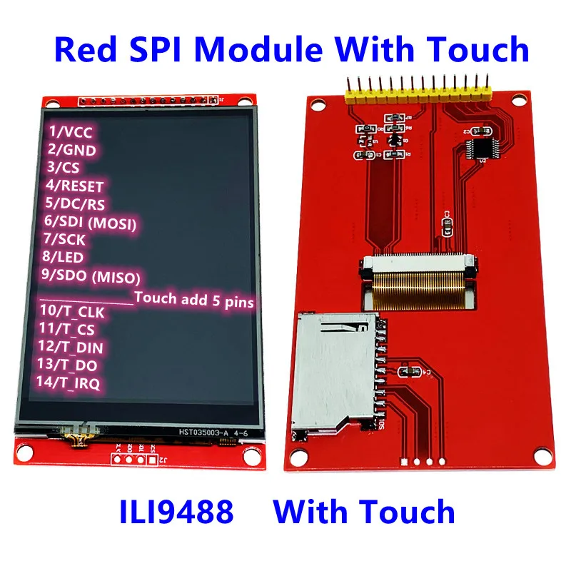 Модуль SPI 3 5 дюймовый TFT LCD цветной дисплей экран с сенсорной панелью