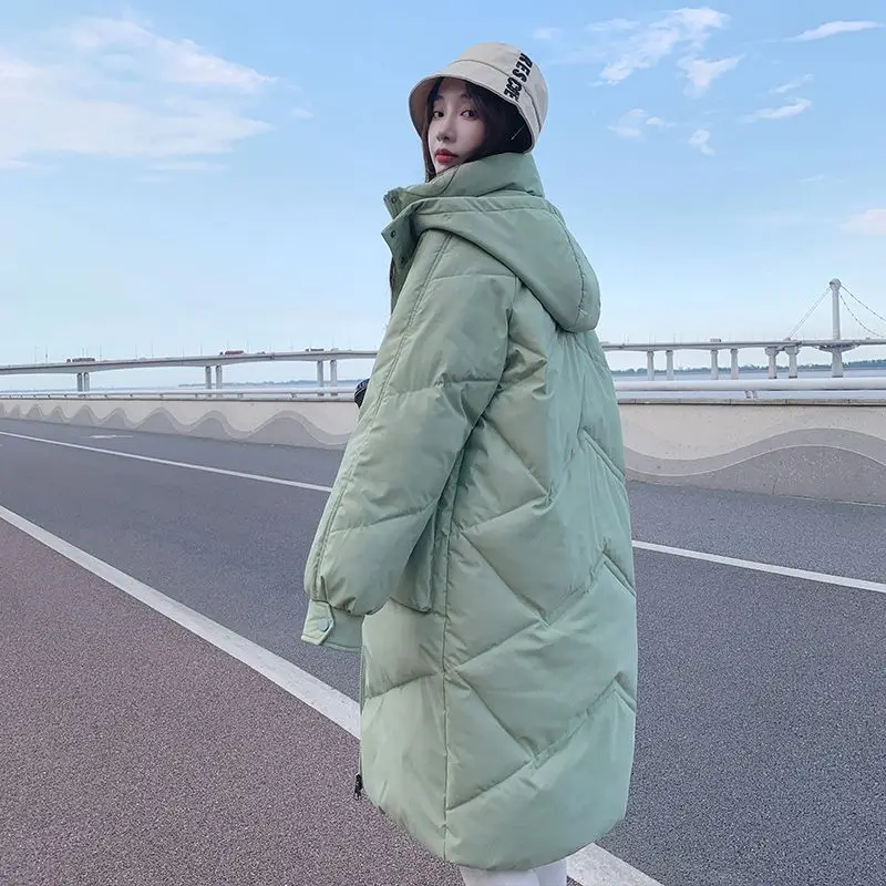 Winter Coat Women Autumn Winter 2023 New Korean Fashion Thicken Warm Parkas Ladies Casual Hooded Long Coats Pockets Cotton S88