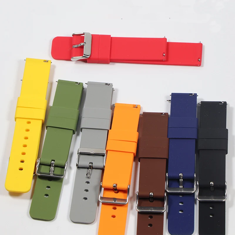 14mm 16mm 18mm 20mm 22mm  Silicone Band Strap Quick Release Watchband Bracelet for Samsung Active 2 Huami Huawei Smart Watch