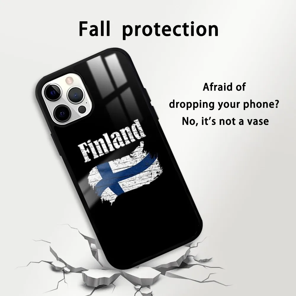 Flag Of Finland Pattern Phone Case For IPhone 16 15 14 13 12 11 Pro Xs Max Mini Plus Celulares Hard Funda Dropshipping