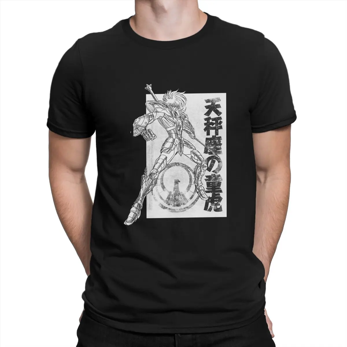 

Dohko No Libra Saint Seiya, мультяшная японская аниме комиксная футболка, гранж, круглый вырез, Футболка Harajuku, одежда из полиэстера
