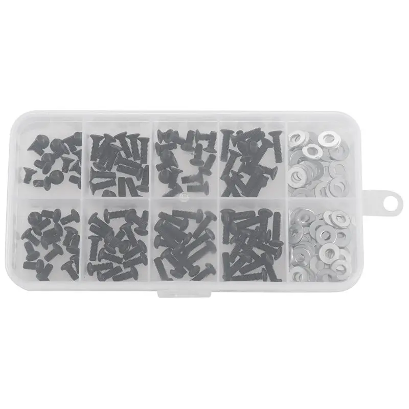 

Screws Box Set for 1/10 HSP Traxxas Tamiya HPI Kyosho D90 SRC10 Remote Control RC Car Parts 180pcs