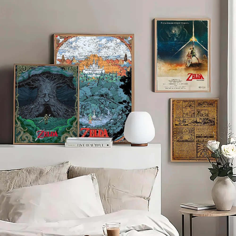 Игра Z-Zeldas плакат самоклеящийся художественный постер белая бумага принты