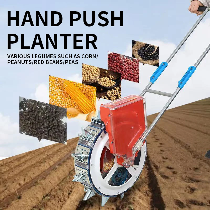 Hand push Planter Vegetable Corn Wheat Sorghum Pea Horn Dry Rice Seeder Fine Sowing multi-function point sowing