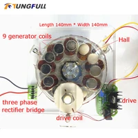 coreless generator brushless motor disk generator with power supply without iron core hall coil drive of wind turbine generator