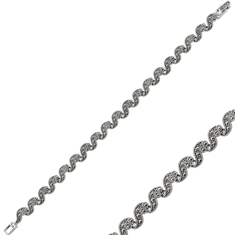 

Серебряный браслет 925 пробы Marcasite
