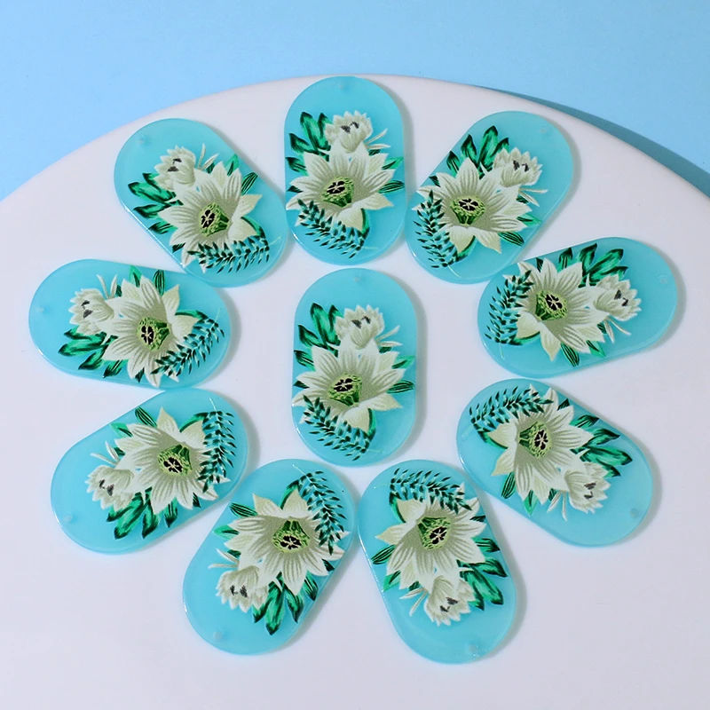 Подвески для украшений, акриловые, с цветочным принтом, для изготовления украшений, 1,5 мм, 10 шт.