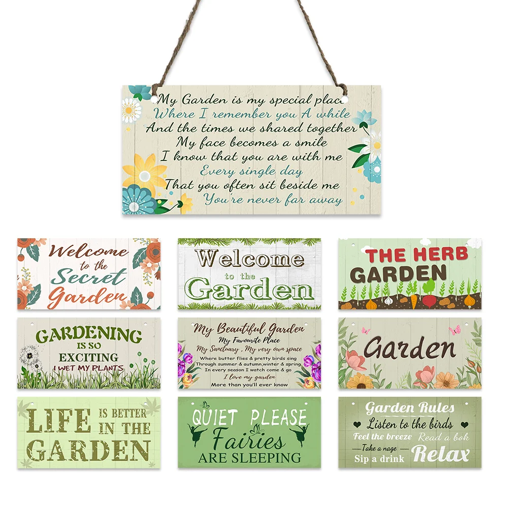 

Garden Wooden Decorative Plaques Welcome Wood Sign Friendship Wooden Pendant for Garden Summer House Decoration Room Decor Plate