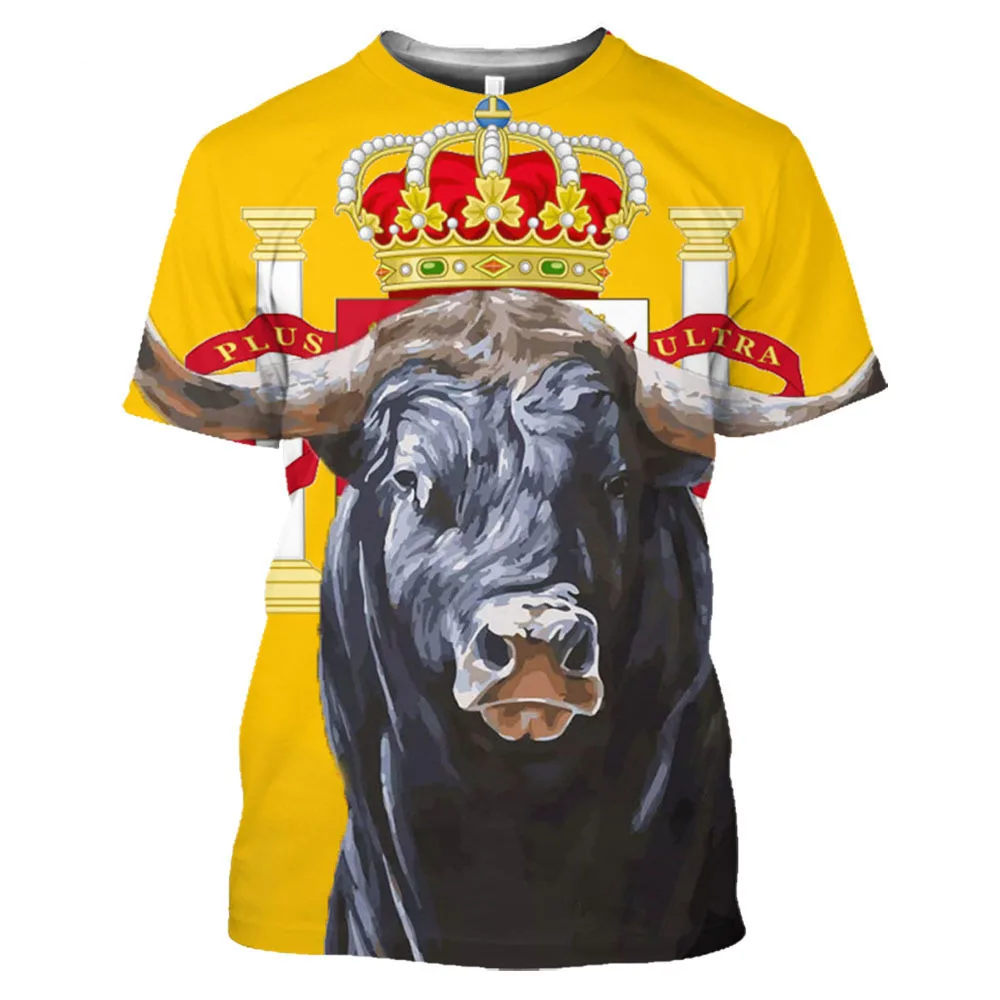 

Spain Bullfighting T-Shirt Men's Summer Clothing 3d Shirts Daily Casual Short-Sleeved Tops O-Neck Oversized Male Spain Apparel