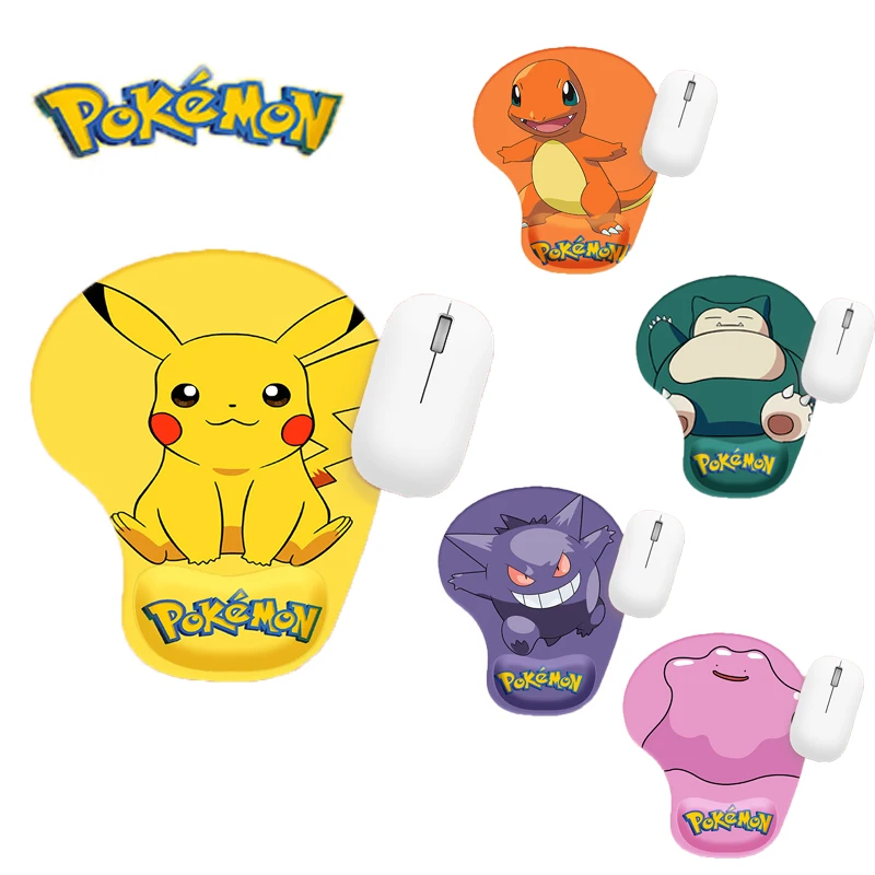 

Pokemon cartoon Pikachu Snorlax anime figure Kawaii Gengar wrist guard mouse pad office supplies non-slip pad Christmas gifts