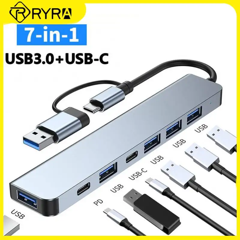 

RYRA USB Hub 4/5/7 Ports Expander Expansion Dock USB C Splitter Adapter For Type C Smartphones Computers Tablets Macbook IPad