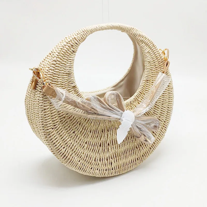 Новая модная круглая соломенная сумка новинка 2022 модный бренд тканая для летнего