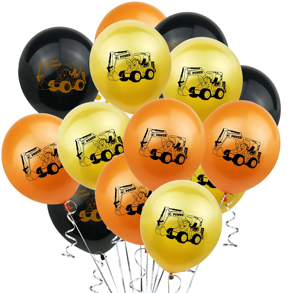 

Balloons Party Set Excavator Decor Latex Decoration Kit Vehicle Printing Inches Birthday Supplies